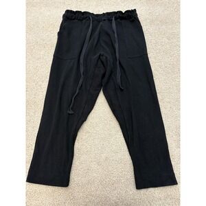Free People Black Wide-Leg Drawstring Pants